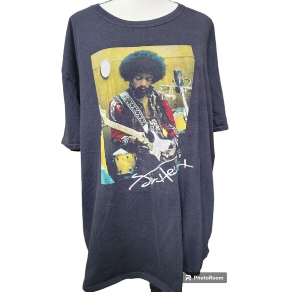 Jimi Hendrix Black T-shirt Size 2XL Retro Rock Band 60's Music - Picture 1 of 7